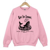 Load image into Gallery viewer, Get In Loser We're Doing God's Will, Jonah and the Whale, Christian Humor, Faith Shirt, Funny Bible Verse Gift