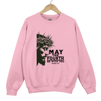 Load image into Gallery viewer, May The Fourth Be With You, Daniel 3:17 Faith Shirt, Jesus Crown of Thorns Shirt, Christian Sweatshirt, Christian Easter Gift