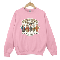 Load image into Gallery viewer, Founding Fathers Fan Club Sweatshirt, Patriotic 1776 Vintage Style Crewneck, American History Gift, USA Patriotic Pullover