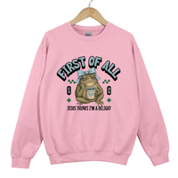 Load image into Gallery viewer, First of All Jesus Thinks I'm a Delight - Funny Christian Frog Coffee Shirt