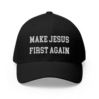 Load image into Gallery viewer, &quot;Make Jesus First Again&quot; - Embroidered Ballcap - Red or Black style
