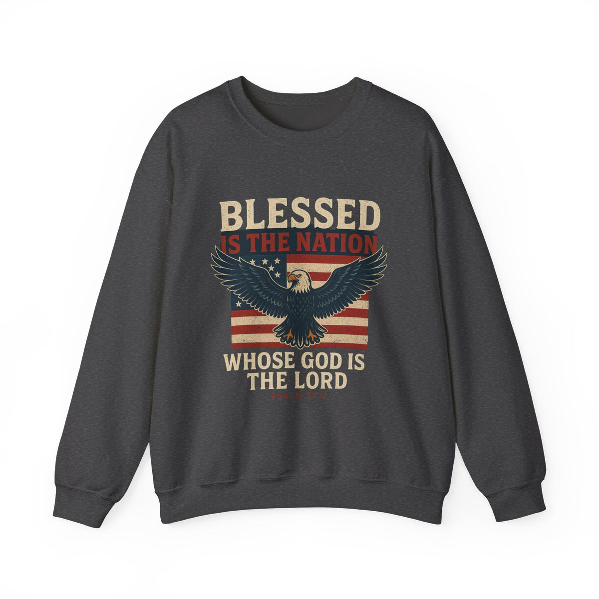 Religious Patriotic Sweatshirt, Christian American Pullover, Blessed Nation Crewneck Jumper, God is the Lord Top, USA Flag Shirt