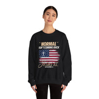 Load image into Gallery viewer, Normal Isn&#39;t Coming Back, Jesus Is Unisex Sweatshirt Religious Crewneck Jumper, Christian Apparel, Inspirational Clothing, Cozy Religious
