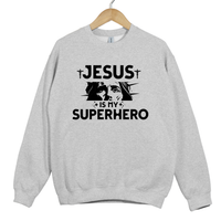Load image into Gallery viewer, Jesus Is My Superhero, Faith Easter Sweatshirt, Cross Shirt, Resurrection Christian Faith