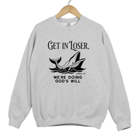 Load image into Gallery viewer, Get In Loser We're Doing God's Will, Jonah and the Whale, Christian Humor, Faith Shirt, Funny Bible Verse Gift