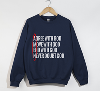 Load image into Gallery viewer, AMEN: Agree, Move, End, Never Doubt God - Christian Sweatshirt
