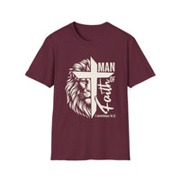 Load image into Gallery viewer, Man of Faith, Jesus Lion Cross Shirt, Christian Tee, Bible Verse Shirt, Unisex Tee, Christian Gift