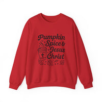 Load image into Gallery viewer, Fall Vibes Sweatshirt - Pumpkin Spice &amp; Jesus Christ
