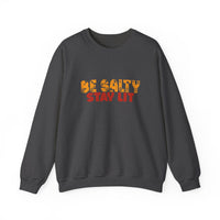 Load image into Gallery viewer, Be Salty Stay Lit, Christian Sweatshirt, Faith Inspired Shirt, Christian Humor, Funny Christian