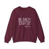 Load image into Gallery viewer, Be Salty - Stay lit Matthew 5 Sweatshirt - Ships fast from Canada
