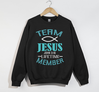 Load image into Gallery viewer, Team Jesus, Lifetime Member - Christian Sweatshirt