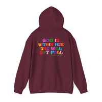 Load image into Gallery viewer, God is Within Her, She will not fall - Front And Back Printed Hoodie
