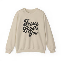 Load image into Gallery viewer, Jesus Loves You, Christian Sweatshirt, Minimalist Christian Gift, Jesus Lover Shirt