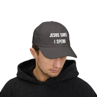 Load image into Gallery viewer, Jesus Saves, I spend Unisex Comfort Ballcap - Snap back adjustable
