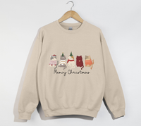 Load image into Gallery viewer, Meowy Christmas Cat Lover Sweatshirt
