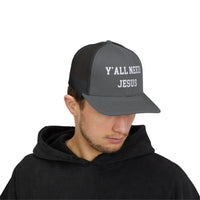 Load image into Gallery viewer, Snapback Trucker Cap - Y&#39;all Need Jesus
