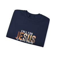 Load image into Gallery viewer, Fall for Jesus Sweatshirt, He Never Leaves, Christian Unisex Faith Pullover
