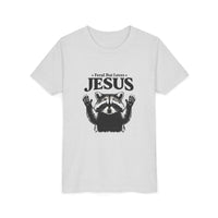 Load image into Gallery viewer, Feral But Loves Jesus Youth Short Sleeve Tee - Fun &amp; Faith-Inspired T-Shirt
