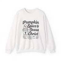 Load image into Gallery viewer, Fall Vibes Sweatshirt - Pumpkin Spice &amp; Jesus Christ

