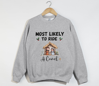 Load image into Gallery viewer, Most Likely To Ride A Camel - Christmas Holiday Sweatshirt
