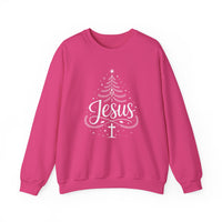 Load image into Gallery viewer, Christmas Jesus Sweatshirt, True Reason for the Season, Christian Tree, Holiday Gift for Believers