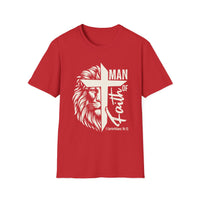 Load image into Gallery viewer, Man of Faith, Jesus Lion Cross Shirt, Christian Tee, Bible Verse Shirt, Unisex Tee, Christian Gift