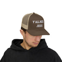 Load image into Gallery viewer, Snapback Trucker Cap - Y&#39;all Need Jesus
