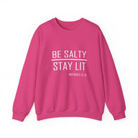 Load image into Gallery viewer, Be Salty - Stay lit Matthew 5 Sweatshirt - Ships fast from Canada
