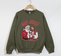 Load image into Gallery viewer, Say Jeez! - Funny Christmas Sweatshirt