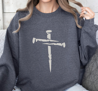 Load image into Gallery viewer, Nail Cross - Women&#39;s Dark Sweatshirt
