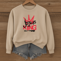 Load image into Gallery viewer, Jesus Is King, Jesus Crown Shirt, Christian Graffiti Sweatshirt, Christian Gift Ideas