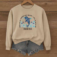 Load image into Gallery viewer, Isaiah 43:2, When You Go Through Deep Waters, Faith Sweatshirt, Bible Verse Shirt, Whale Shirt