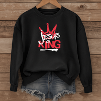 Load image into Gallery viewer, Jesus Is King, Jesus Crown Shirt, Christian Graffiti Sweatshirt, Christian Gift Ideas