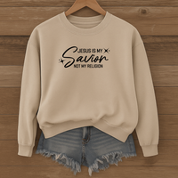 Load image into Gallery viewer, Jesus Is My Savior, Christian Sweatshirt, Faith Based Worship Shirt, Minimalist Shirt