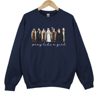 Load image into Gallery viewer, Pray Like a Girl - Catholic Women of Faith Sweatshirt
