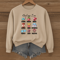 Load image into Gallery viewer, God Says I Am, Food Faith Quote, Bible Verse Shirt, Christian Sweatshirt