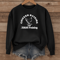 Load image into Gallery viewer, Chicken Raising and Jesus Praising Sweatshirt