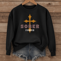 Load image into Gallery viewer, Sober By The Grace Of God, Jesus Cross Sweatshirt, Sobriety Christian Shirt, Sobery Anniversary Gift