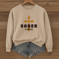 Load image into Gallery viewer, Sober By The Grace Of God, Jesus Cross Sweatshirt, Sobriety Christian Shirt, Sobery Anniversary Gift