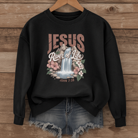 Load image into Gallery viewer, Jesus River of Life, Women's Floral Shirt, Bible Verse Shirt, Christian Sweatshirt, Jesus Lover Shirt