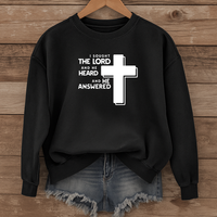 Load image into Gallery viewer, I Sought the Lord And He Heard And He Answered, Jesus Cross Design, Bible Verse Shirt, Christian Sweatshirt