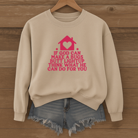 Load image into Gallery viewer, If God Can Make A Bug's Butt Light Up, Valentines Day Heart Gift, Jesus Quote, Funny Christian Sweatshirt