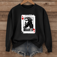 Load image into Gallery viewer, Jesus Is King, Jesus Sweatshirt, Christian King of Hearts Shirt, Jesus Lover Shirt