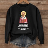 Load image into Gallery viewer, Saint Nicholas Funny Meme Print - Unisex Dark Sweatshirt
