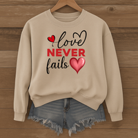 Load image into Gallery viewer, Love Never Fails Valentine Sweatshirt