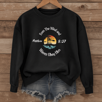 Load image into Gallery viewer, Even the Wind and Waves Obey Him, Matthew 8:27, Christian Sweatshirt, Jesus Faith Beach Unisex Shirt