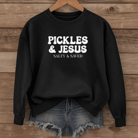 Load image into Gallery viewer, Pickles and Jesus - Salty and Saved Christian Sweatshirt