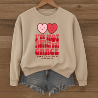 Load image into Gallery viewer, Im Not Perfect But Grace Looks Cute on Me, Christian Sweatshirt, Heart Shirt, Valentines Day Gift