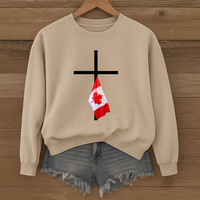 Load image into Gallery viewer, Canada Flag Cross Shirt - Patriotic Christian Sweatshirt For Canadians