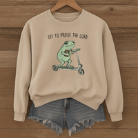 Load image into Gallery viewer, Off to Praise the Lord, Sunday Worship Shirt, Cute Frog, Funny Christian Sweatshirt Gift